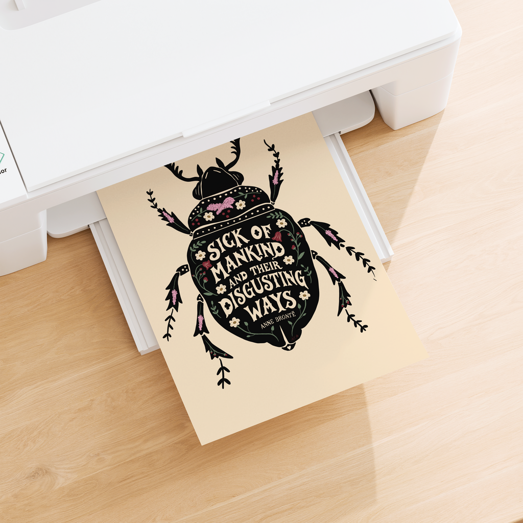 Anne Brontë · “Sick of Mankind” Quote · Digital Download