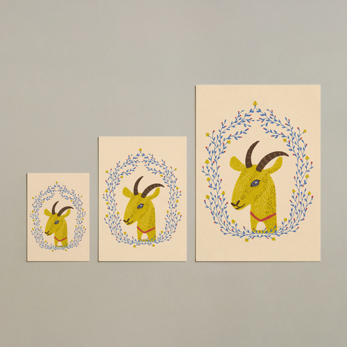 Heidi Floral Goat Print · Digital Download