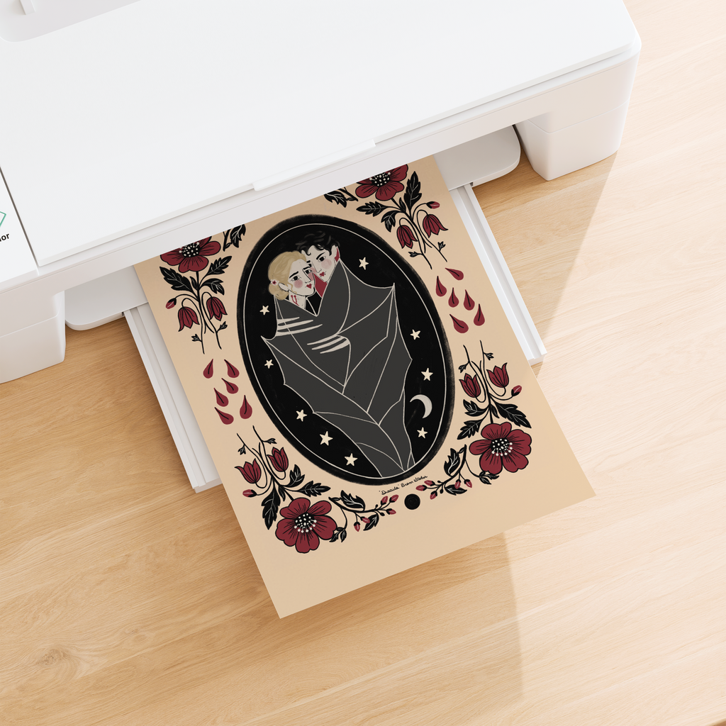 Dracula and Lucy Westerna Portrait · Bram Stoker · Digital Download