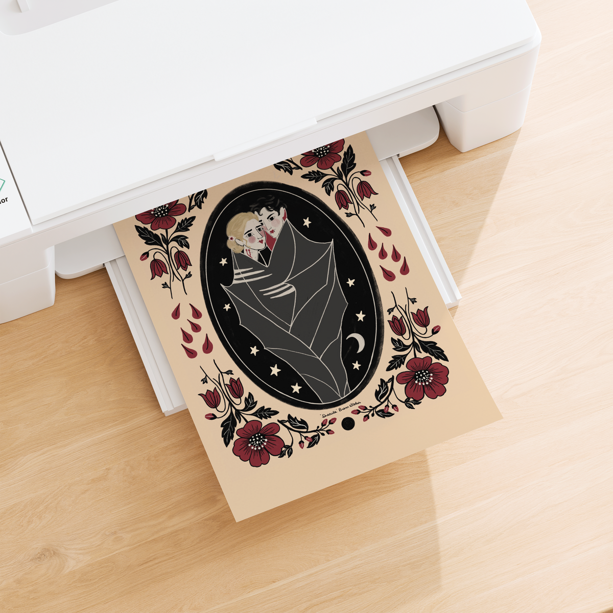 Dracula and Lucy Westerna Portrait · Bram Stoker · Digital Download