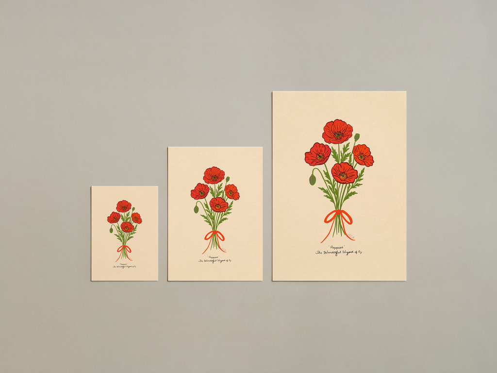 Poppy Art Print Set of 2 · There's No Place Like Home Quote & Botanical Wall Art
