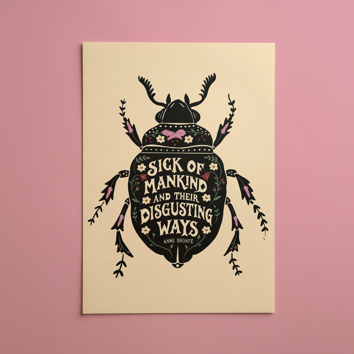 Anne Brontë · “Sick of Mankind” Quote · Digital Download