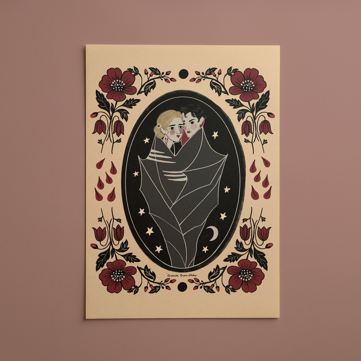 Dracula and Lucy Westerna Portrait · Bram Stoker · Digital Download