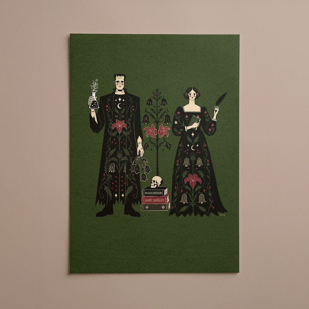 Frankenstein · Mary Shelley and Frankenstein Portrait · Digital Download