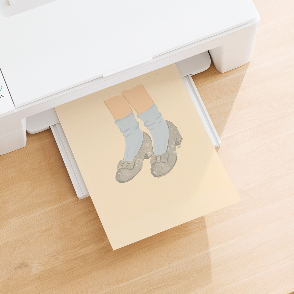 Silver Shoes Art Print · Book-Accurate Wizard of Oz Wall Art · Dorothy Illustration · Digital Download