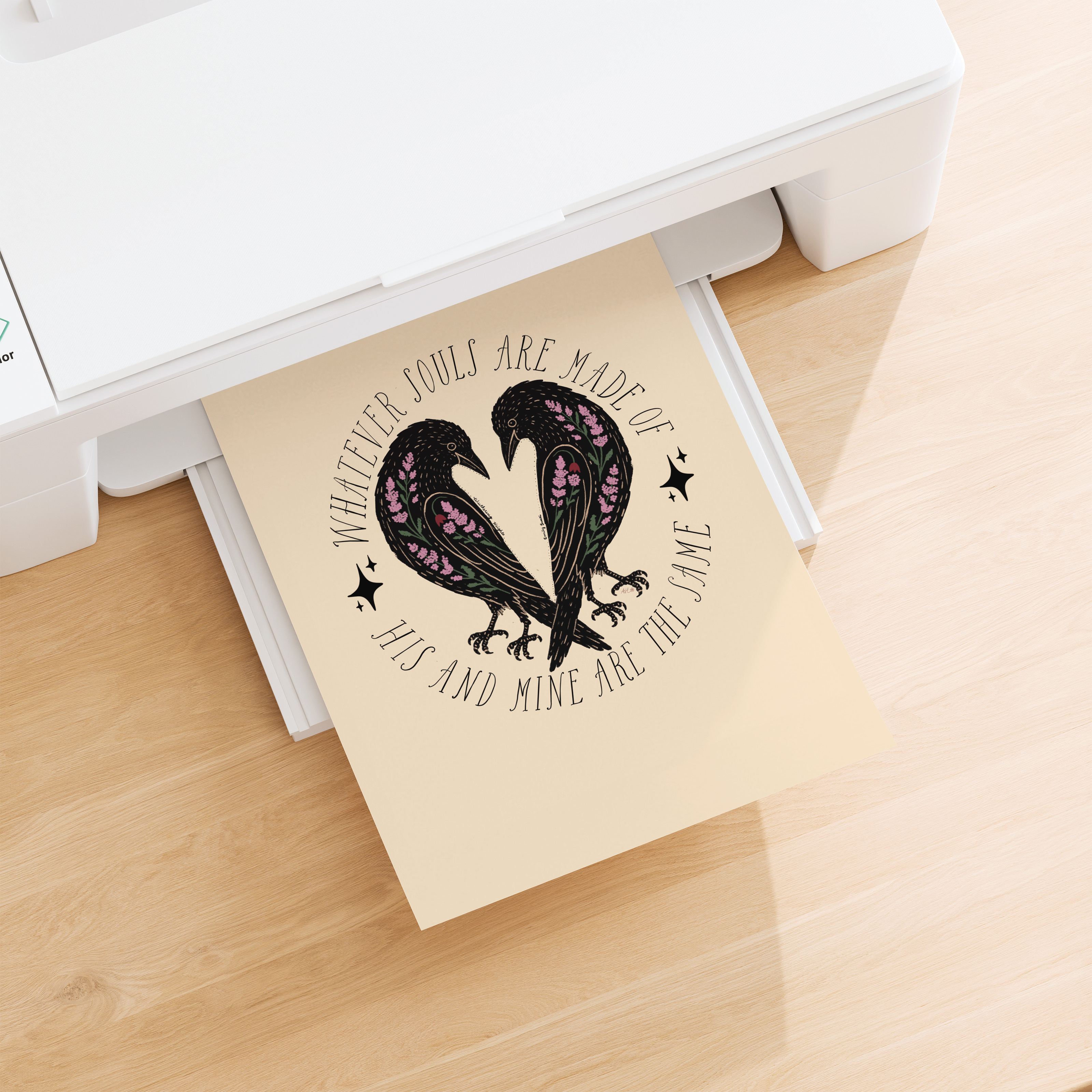 Wuthering Heights Crow Print · Emily Brontë Quote · Digital Download
